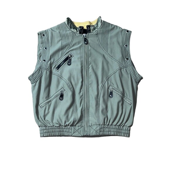 Jamie Sadock Women’s S Green Black Zip Pockets Convertible Vest Moto Golf Jacket - Picture 2 of 9